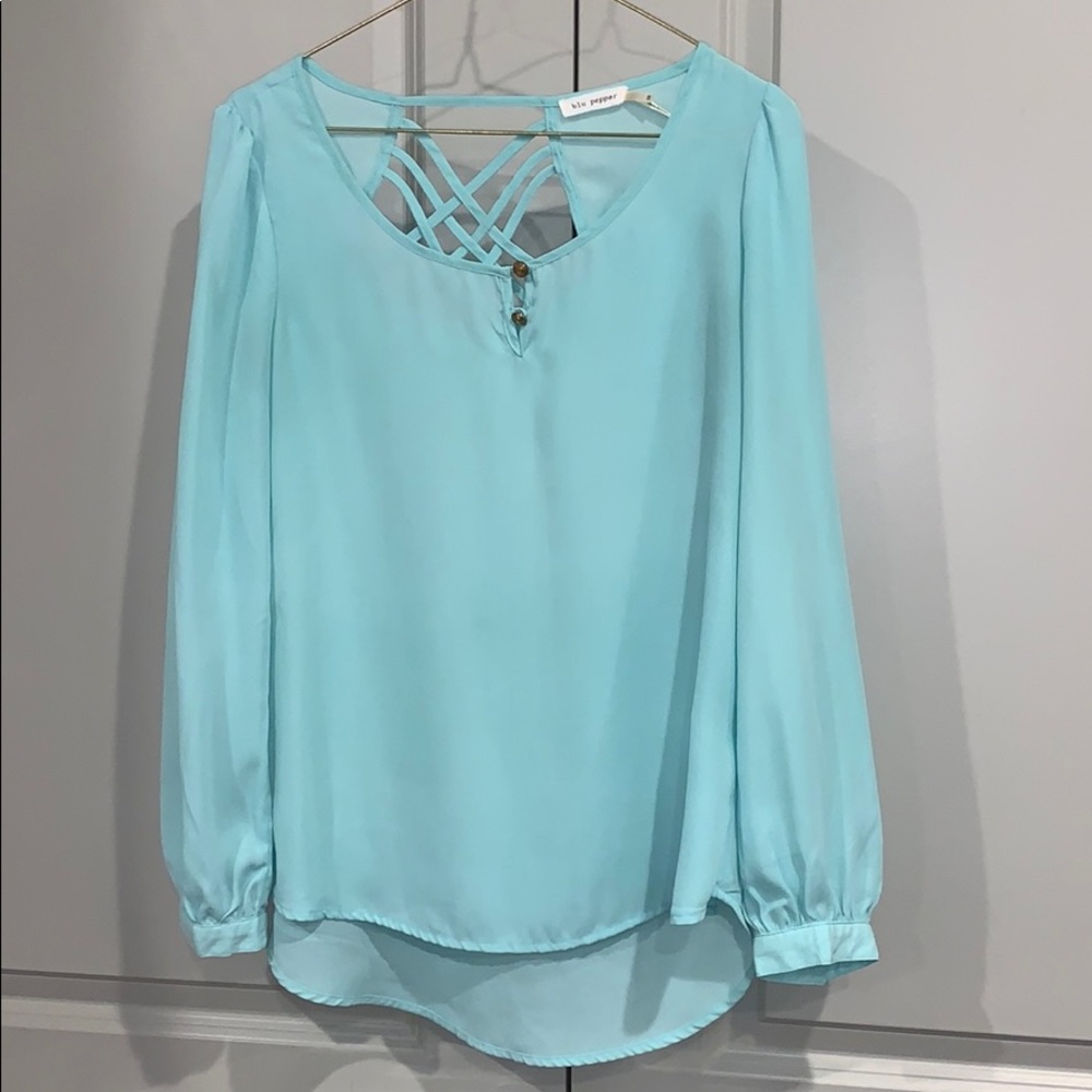 Blu Pepper Blouse, Aqua
